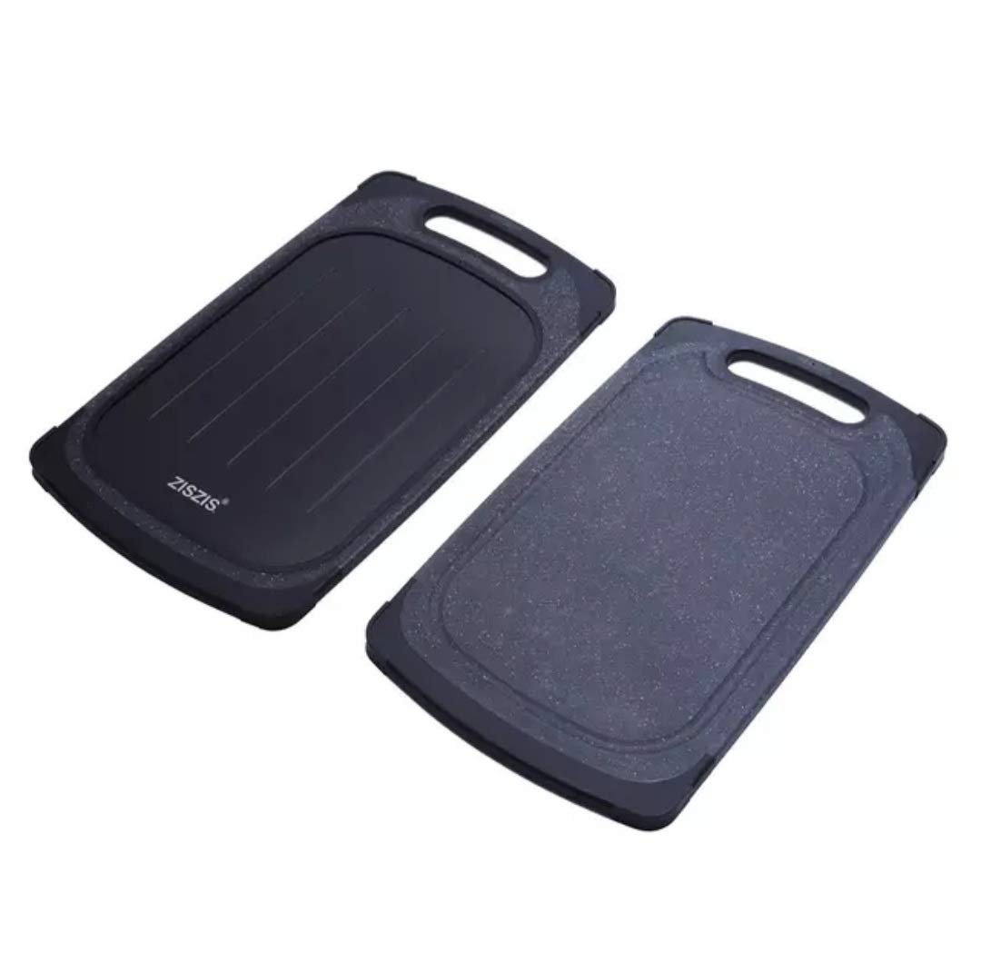 Cutting Board And Defrosting Tray 2 in1 + Bonus Utensil Tong And Glazing Brush - For Kitchen Thawing Frozen Meat And Foods, Thaw Food Fast, Large Defrost Magic Defroster Mat As Seen On TV