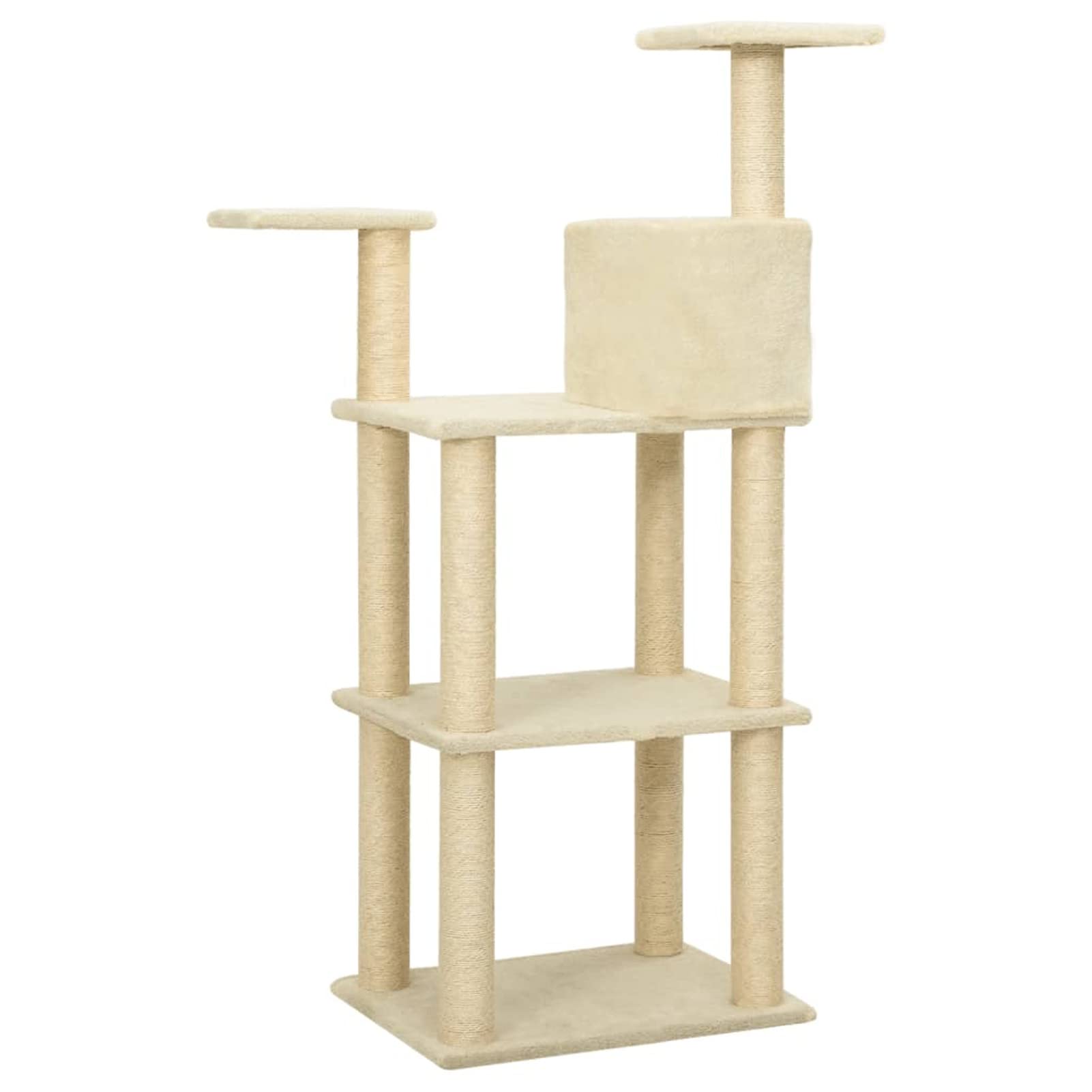 Rascador para Gatos con Postes de sisal, XIAOGUANG Arbol para Gatos, Gatos Accesorios, Arranhador para Gatos, Arbol Rascador Gatos, Crema 119 cm