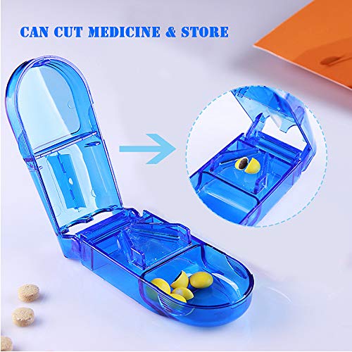 Pillensnijder+Wekelijkse Pillendoos 2 STUKS,Pillensplitser met mes Pillen in een Halve Kwart Gesneden,BPA-Vrije Reis… - Image 7