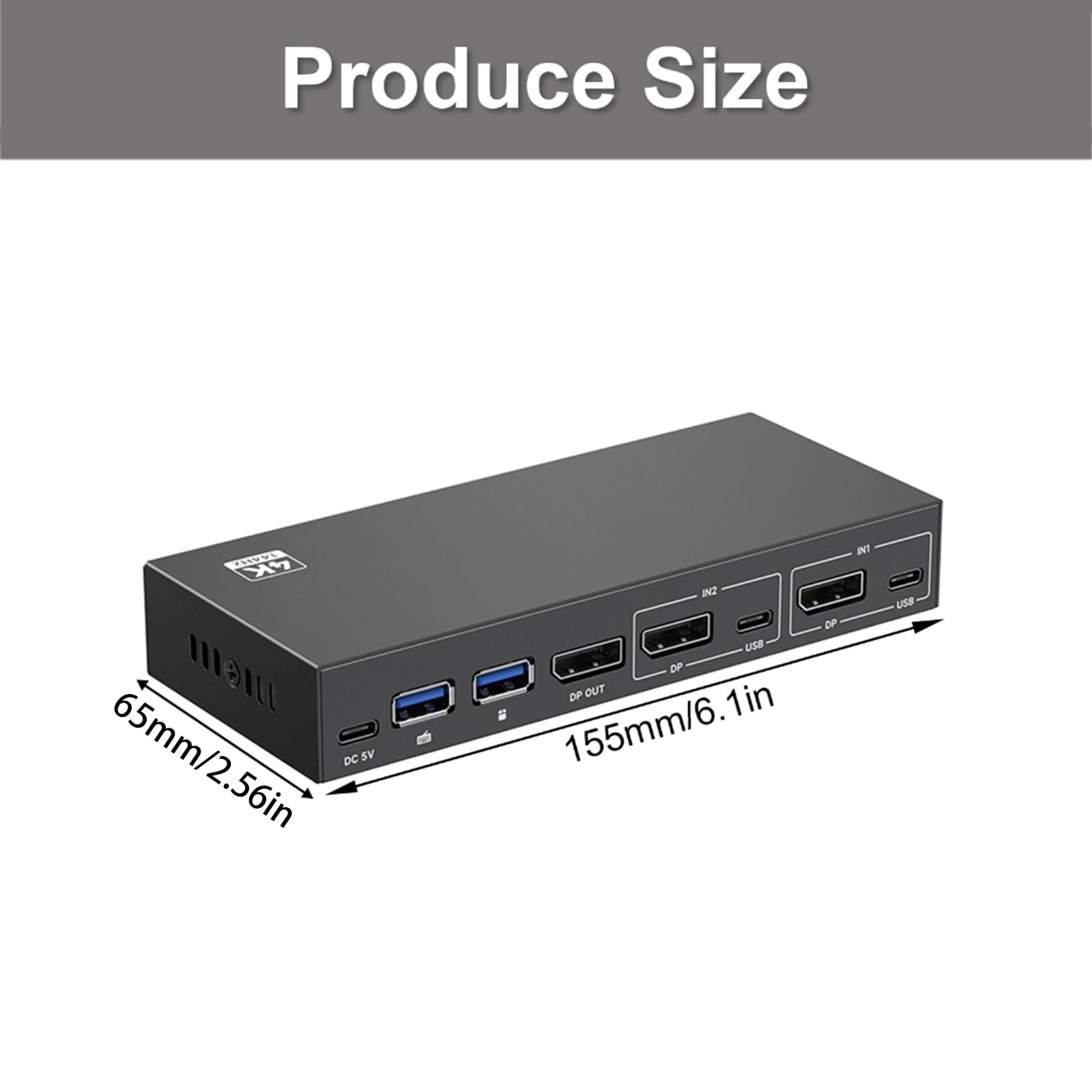 Switch KVM USB DisplayPort 2 in 1 Out Ingressi misti 2 porte 4K@144Hz KVM Share 1 Monitor per PC Laptop Tastiera
