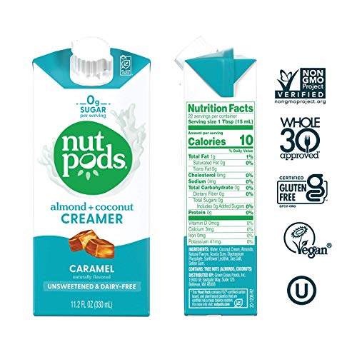 Nutpods Caramel Macchiato Non Dairy Coffee Creamer Bundle: A 4 Pack Of Caramel And 4 Pack Of French Vanilla, Made From Almonds And Coconuts With Zero Sugar. #TOP4