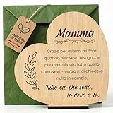CONTRAXT Carta regalo festa della mamma in legno. Regalo originale mamma compleanno Cosa regalare a una mamma Biglietti di auguri felice festa della mamma legno (Mamma)