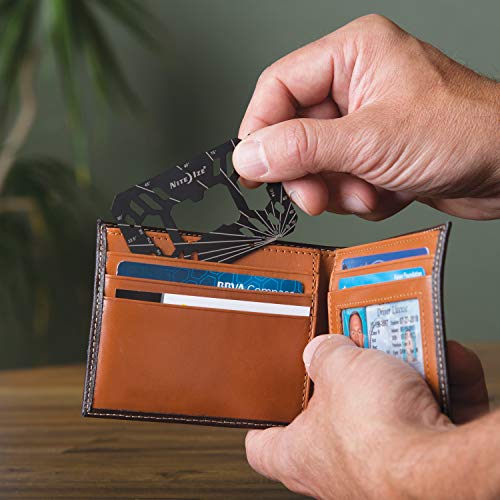Nite Ize Financial Tool Card, Stainless Steel 9-In-1 Multi Tool Card Fits In Your Wallet, Black #TOP3