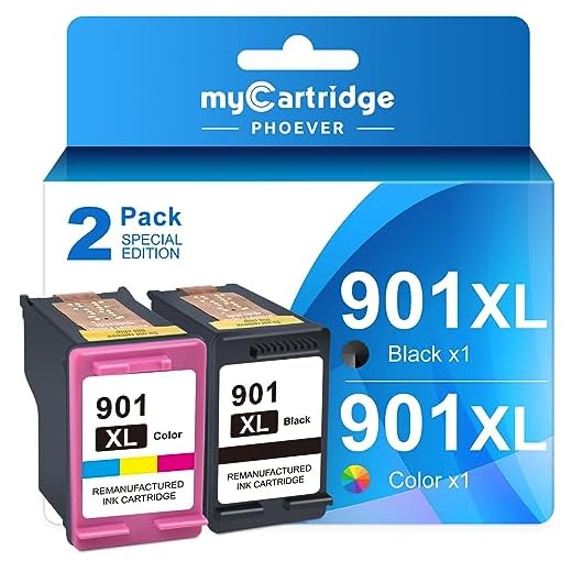 myCartridge Cartuchos de Impresora de Repuesto PHOEVER 901XL HP 901 Negro，para Cartuchos de Impresora HP Officejet 4500 （2-Pack