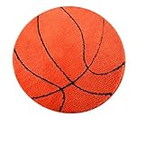 Cute Basketball Rug 35” Round for Boys Room Decor, Kids Room & Game Room | Fluffy Non-Slip Washable Area Rug for Basketball Room Decor, Men Room & Aesthetic Sports Decor