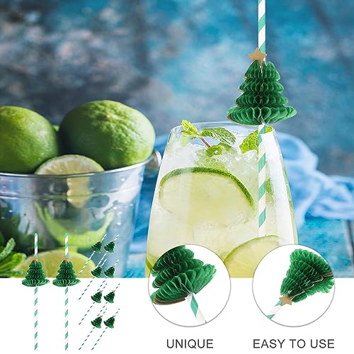 Pitillos de papel diseño árbol Xmas 10 piezas miniatura 6