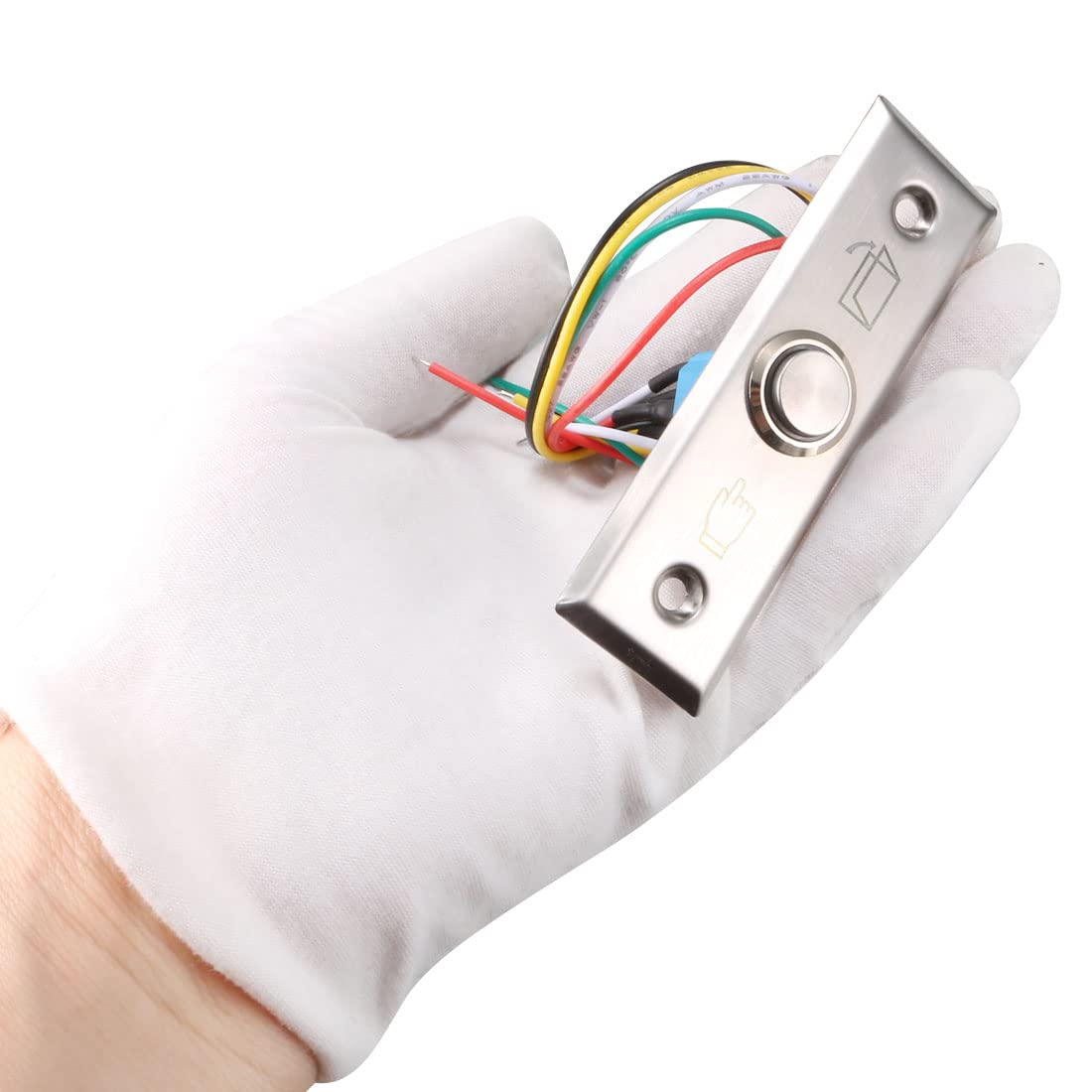 Bouton de déverrouillage de porte Poussez for sortir Panneau de commutation NO/NC/COM réinitialisable avec indicateur LED for contrôle d'accès 91 mm x 28 mm 12 V en acier inoxydable interrupteur élect
