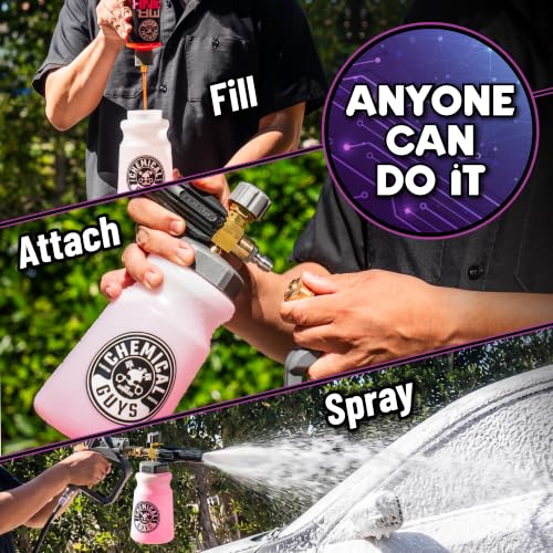 Chemical Guys, Adjustable Foam Cannon for Pressure Washers, 32 oz | Thick clinging snow foam for a safe pre-wash, adjustable foam control knob and quick-connect fitting for pressure washers - image 8