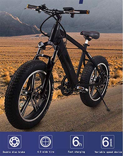 RDJM Ebikes, Adults Mountain Electric Bike, with 250W Motor 20 Inches 4.0 Wide Tire Snowmobile Removable Battery Dual Disc Brakes Urban Commuter E-Bike Unisex - Image 4
