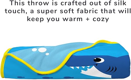 Miniatura 3 de Franco Baby Shark - Ropa de cama para niños, manta de seda supersuave al tacto, 40 x 50 pulgadas, (producto oficial con licencia)
