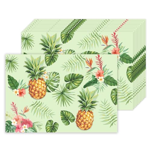 Charoup DISPOSABLE PAPER PLACEMATS 50 Pcs Paper Disposable Placemats Fruit Patterned Placemats Disposable Pineapple Colorful Table Mats 16X11 Inch cover