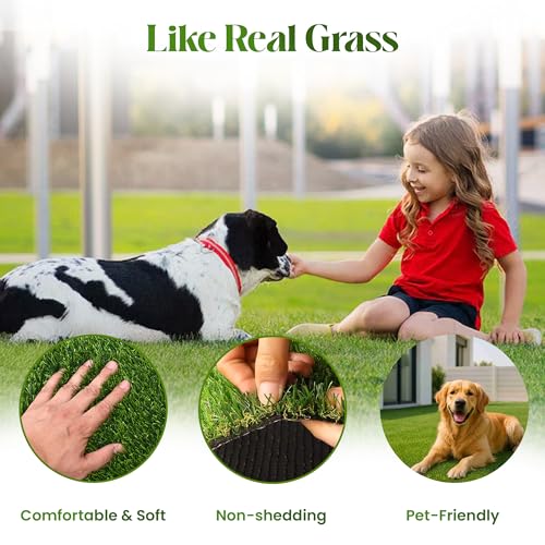 سجادة عشب صناعي من ايجاردن كارت - اخضر، 26 ملم | عشب صناعي لديكور الشرفة والعشب والفناء | سجادة خضراء صناعية 200×300 سم (6 متر مربع) للاستخدام الداخلي والخارجي | عشب الشرفة (2×3 متر)