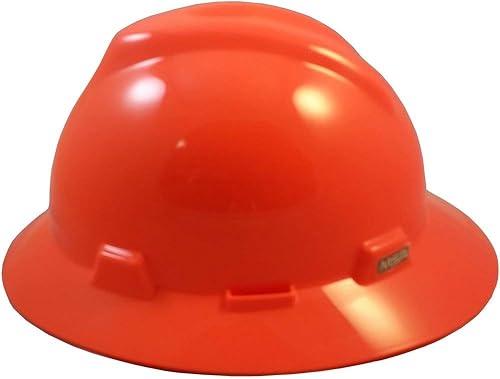 Miniatura 5 de MSA - Casco V-Gard de ala completa con suspensión, cubierta de polietileno, protección superior contra impactos y correas de corona autoajustables,