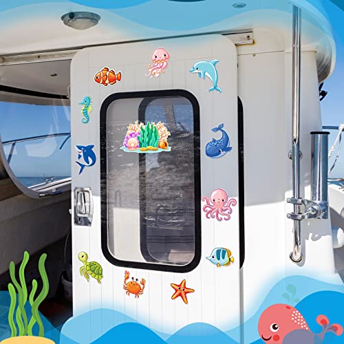 12 Pcs Cruise Door Decorations Magnetic Ocean Sea Animal Car Magnets Fish Cruise Door Magnet Stickers Cruise Door Decorations Turtle Crab Fridge Decor For Carnival Cruise Refrigerator Door #TOP6