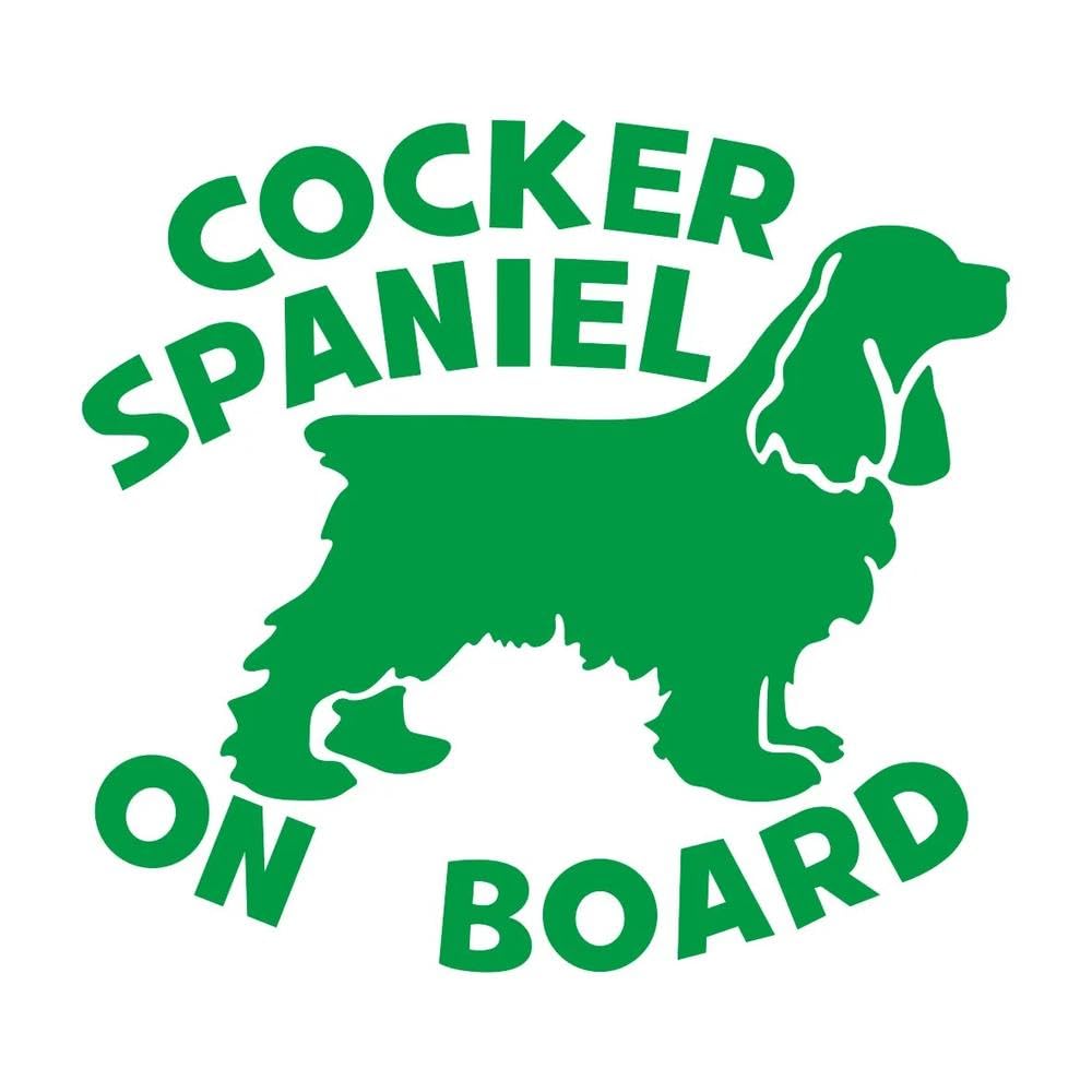 Cocker Spaniel Car Decal Dog Sticker Waterproof Vinyl(Green,15X13.7cm)