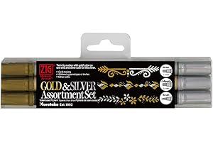 Kuretake Zig Gold and Silver Metallic Brush Pens