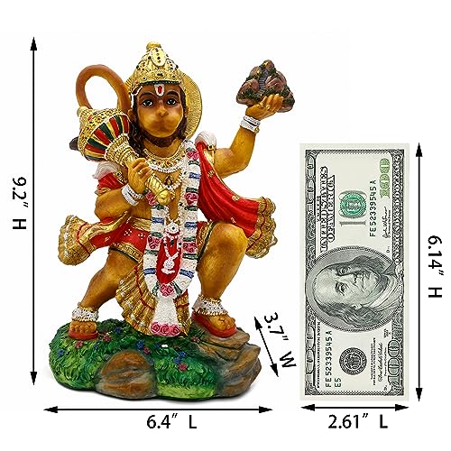 Estatua de Hanuman Volador Hindu 9.2 in Decoración Espiritual miniatura 5