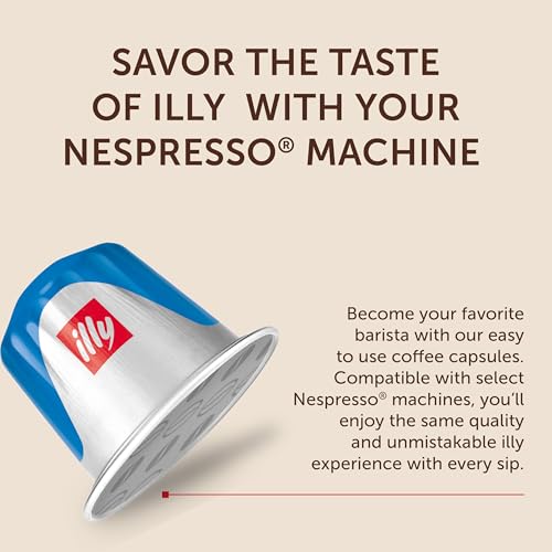 Image of illy Espresso Compatible Capsules, Decaf Coffee Pods for Nespresso Original Line Machine, Classico Decaffeinated Medium Roast, 100% Arabica, Premium Italian Coffee, Single Serve, 10 Count, 10 Pack | Coffee Pods for Espresso Original Line, Compatible Capsules, 100% Arabica, Premium Italian Coffee