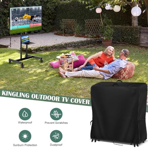 Housse pour TV d'extérieur étanche pour support mobile de jardin - 3