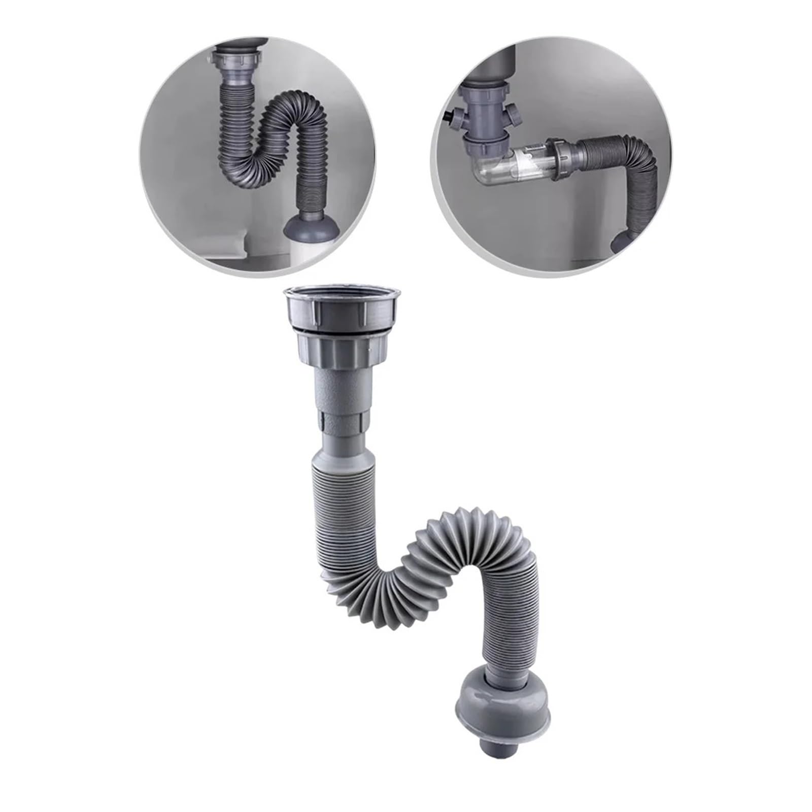 Tubo de desagüe for fregadero cocina, manguera conexión extensible, tubo for lavabo, for alcantarillado, interfaz adecuada 32/45/56 mm