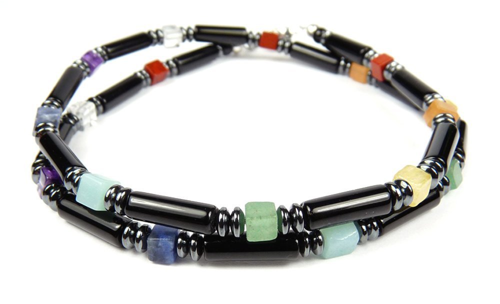 7 Stone Chakra Mens Necklace 