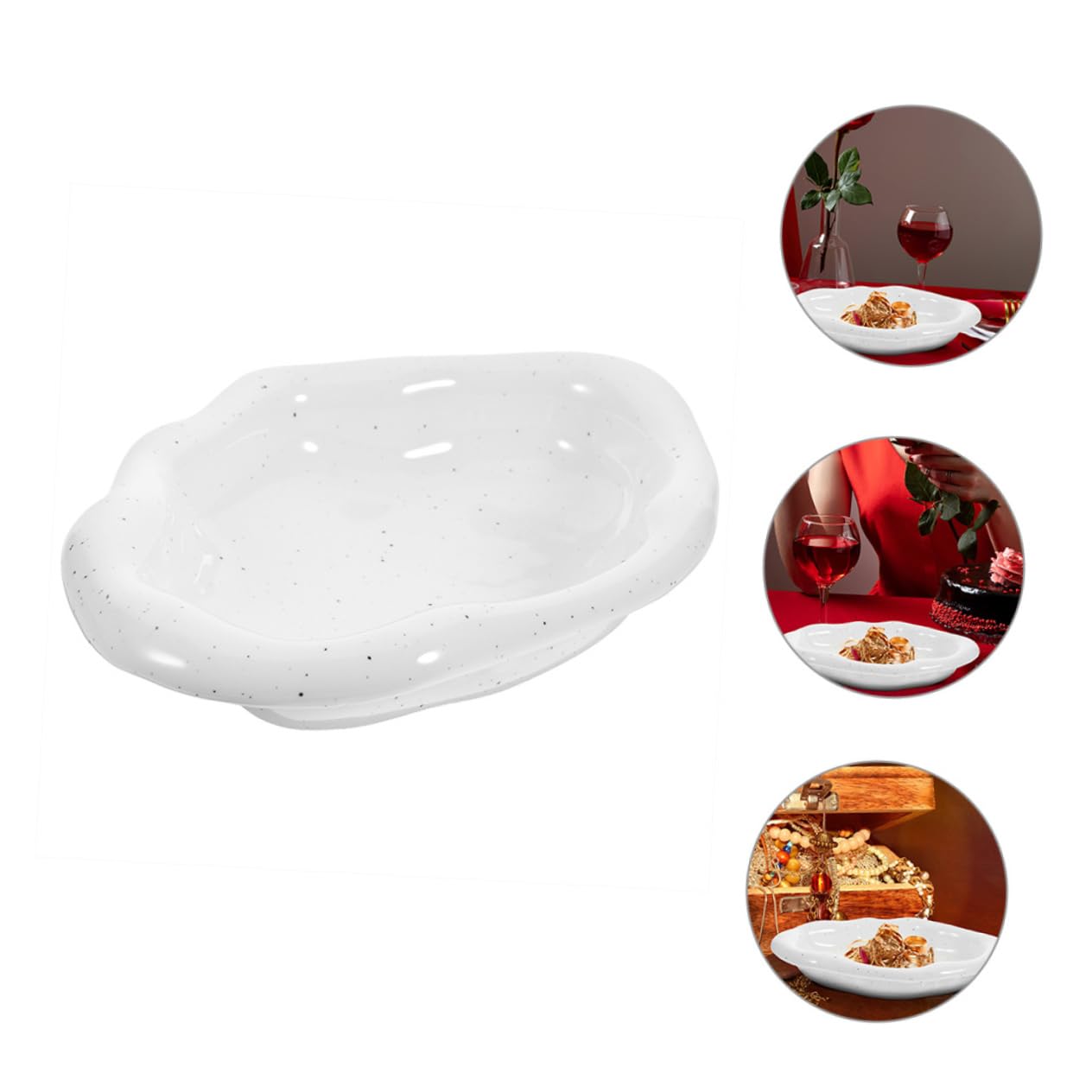 Bandeja para Joyas Forma de Nube de Cerámica de Color Blanco