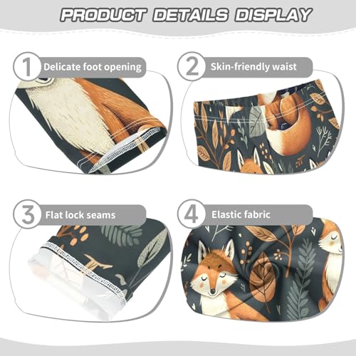 Toddler Girls Leggings Printed Yoga Pants Leggings Fox and Leaves for Kids3