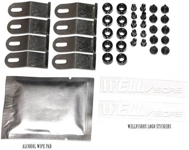 WellVisors Window Visors Wind Deflectors Compatible with Buick 2016-2020 Envision with Black Trim Rain Guards 3-847BU008