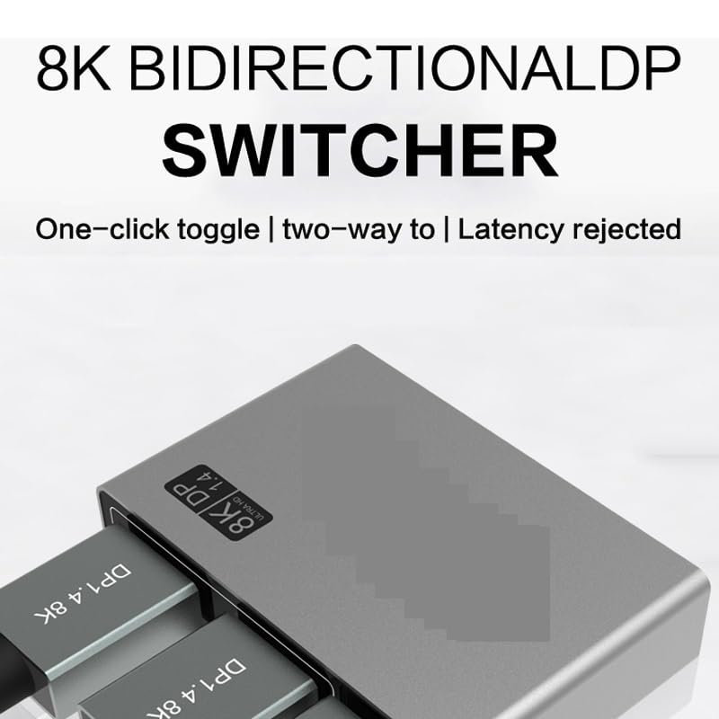 Przełącznik Dp Przełącznik rozgałęźnika 2 do 1 8K 4K 3D Bi Direction