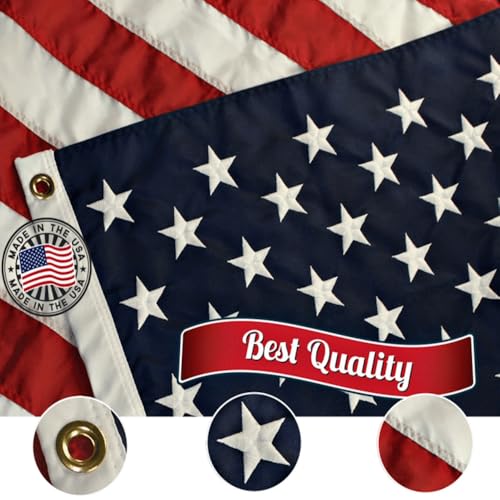 image for Grace Alley American Flag: 5x8 FT US Flag - 100% Made In USA - Embroid