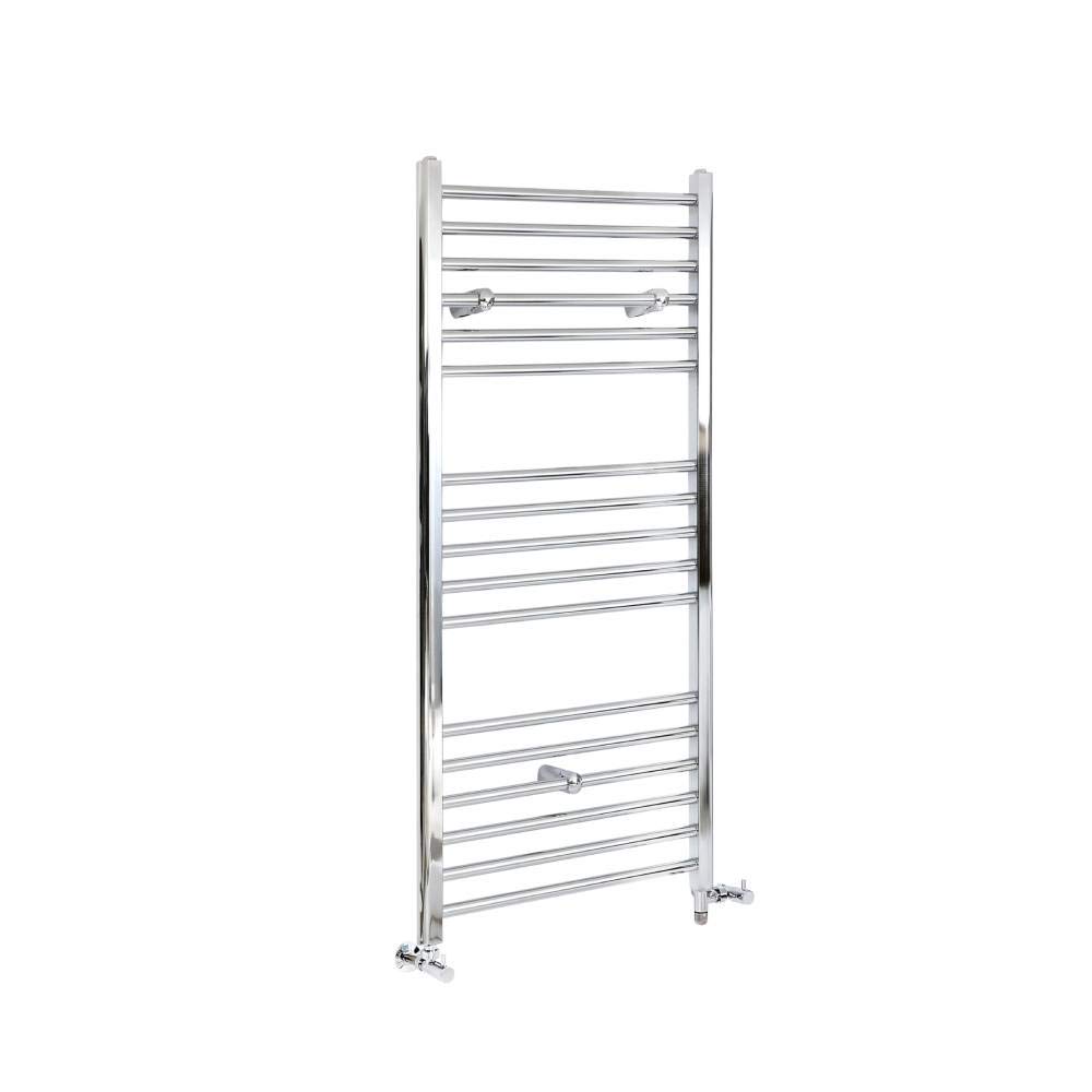 Milano Kent Chrome Dual Fuel Straight Heated Towel Rail - 1200Mm X 400Mm