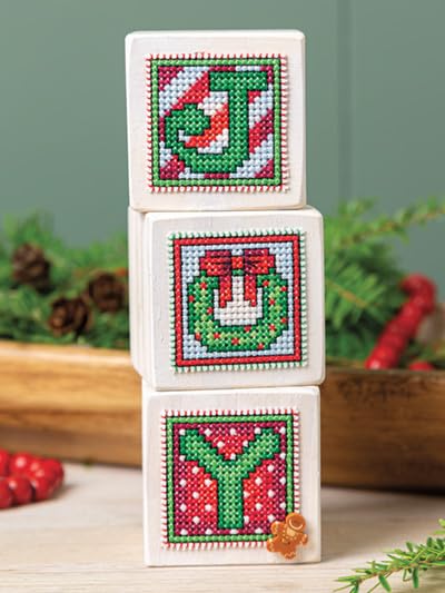 Image of VolcanoStitching 2024 Christmas Just Cross Stitch Magazine + 14ct Aida | 2024 Just Cross Stitch Christmas Ornaments magazine bundled with hand-dyed 14-count Aida cross stitch fabric.