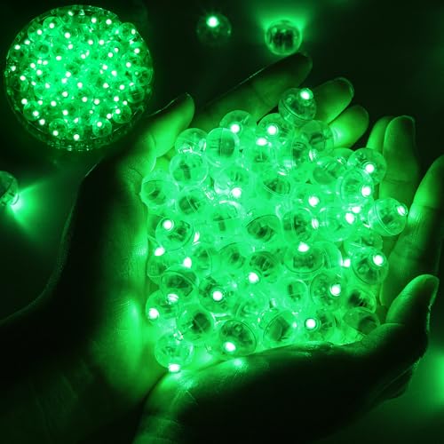 Image of 200pcs Balloon Lights Warm White Mini LED Lights Round Long Standby Time Multicolor Ball Lamps Paper Lantern for Easter Birthday Party Christmas Halloween Decoration Green