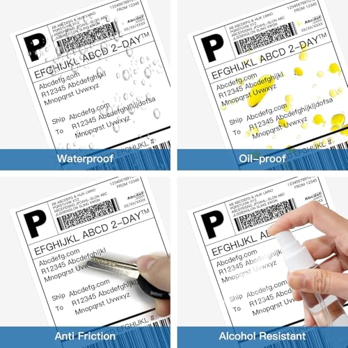 Image of Newdru Thermal Label Printer Paper 4x6 - 400 Labels per Roll, Strong Adhesive & Easy Peel Shipping Labels | Compatible with All Direct Thermal Printers | Self-Adhesive Stickers - (Pack of 1)