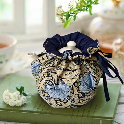 Image of JOONOR Tea Cosy - Cotton Printed Tea Cosy, Vintage Floral Dust Cover for Kitchen Tea Pot, Breakfast Warmer, Insulation and Keep Warm, Color#14