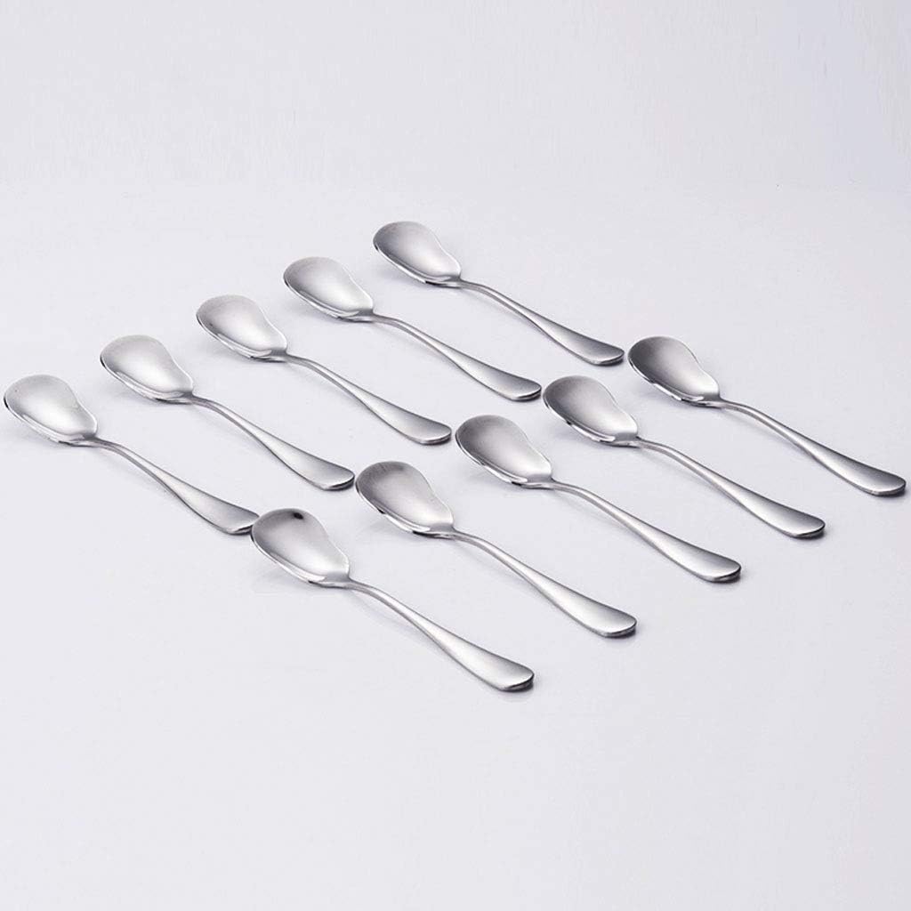 Durable Spoons, Stainless Steel Spoons, Set of 10, Dessert Spoon, Yoghurt Spoon, Ice Cream Spoon, Cute Pudding, Small Spoon, 5.31 Inch Tablespoons