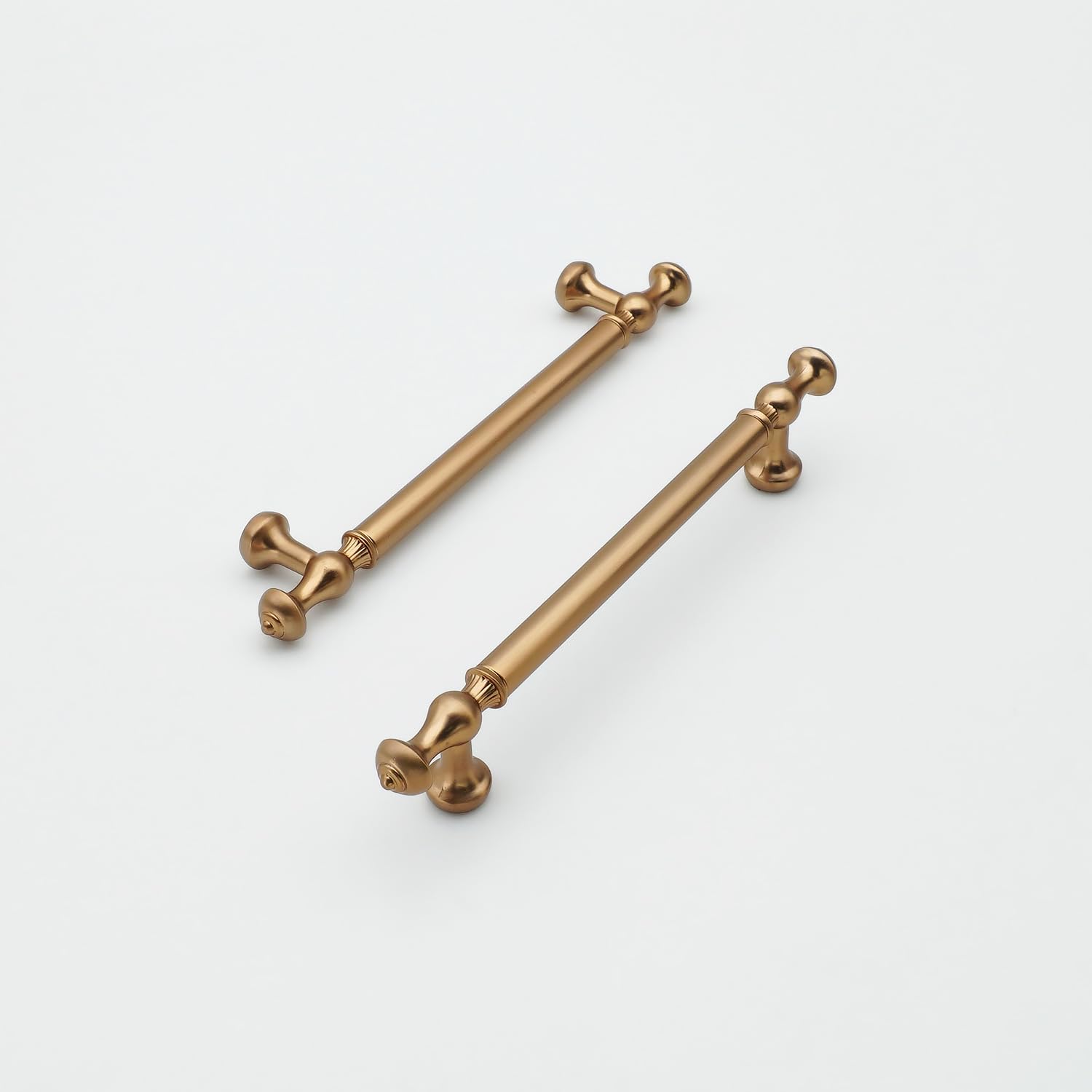 Paquete de 10 tiradores de bronce champán para gabinete, centro de agujero de 5 pulgadas/128 mm, aleación de zinc sólido, tiradores de cajón, cajones de cocina, armarios de baño, accesorios