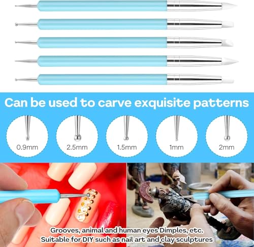 Image of worison 10 Piece Silicone Clay Sculpting Tool Set - Dual Ended Clay Shapers and Sculpting Brushes for Modeling, Dotting, Pottery, Polymer Clay, and DIY Art Projects