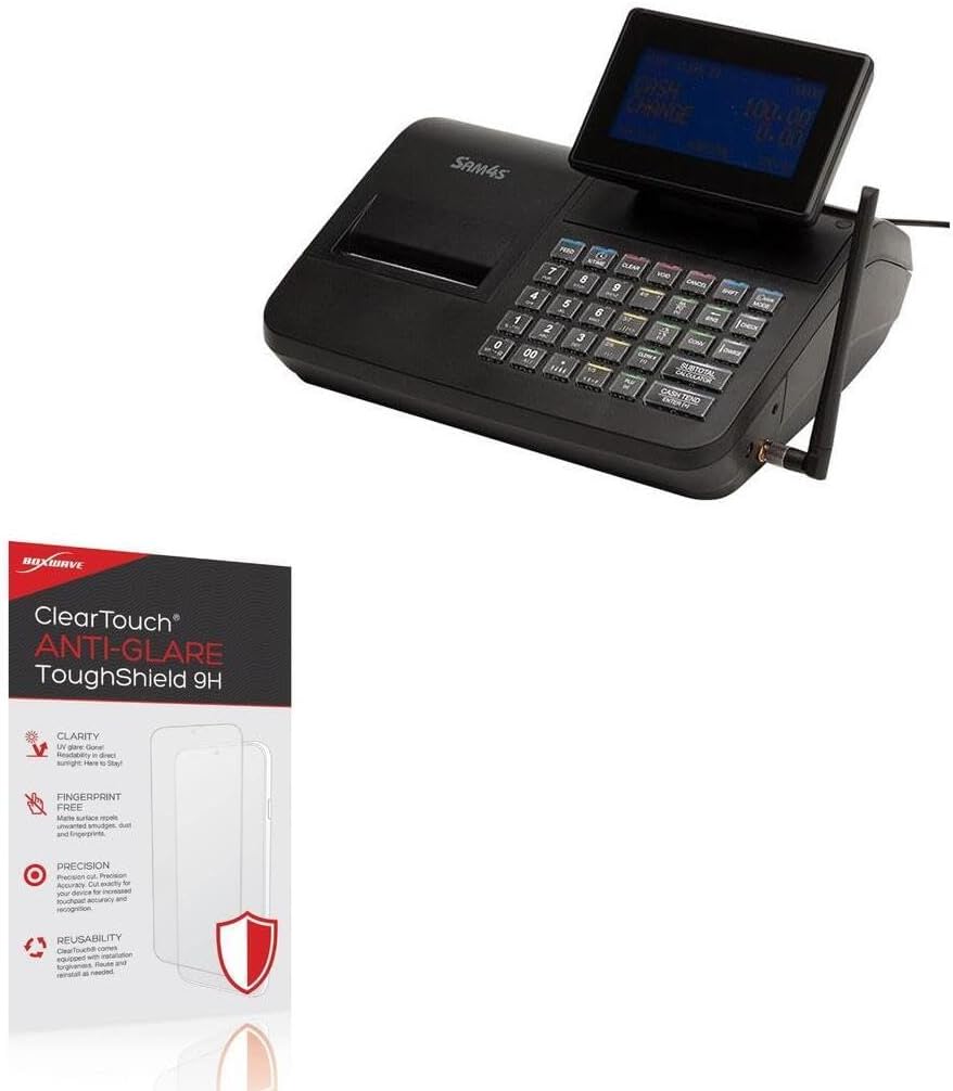 BoxWave Screen Protector Compatible With Sam4s ECR NR-300 - ClearTouch Anti-Glare ToughShield 9H (2-Pack), Anti-Glare 9H Tough Flexible Film Screen Protector