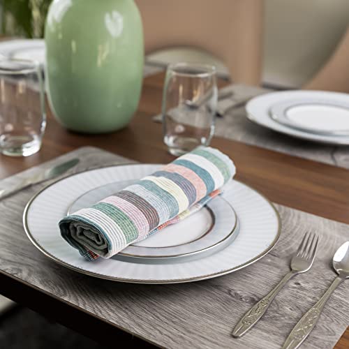 Image of Table Mat - Table Placemats - Table Mate for Dining Table -Dining Table Accessories - Dining Mat - Dining Table Mats Set of 6 Pieces - Premium Wooden Texture, Anti-Skid Stain Washable