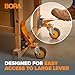 BORA Heavy Duty Workbench 4-Caster Set for Workshop Mobility, Swivel, Locking 155 Pound Non-Marking Rubber 3-inch Wheels, Total Weight Capacity of 620 pounds, Metal Foot Levers for Braking, PM-950