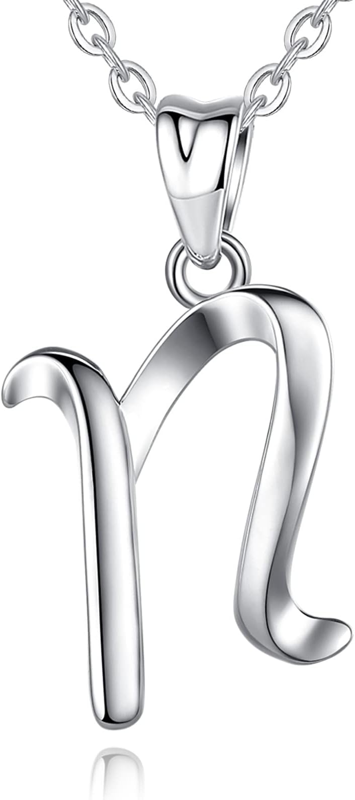 Sterling Silver Initial Necklaces for Women, Classic 26 Letter Neckless Gifts for Girls, Sister, Mother Daughter, 18 inch Chain