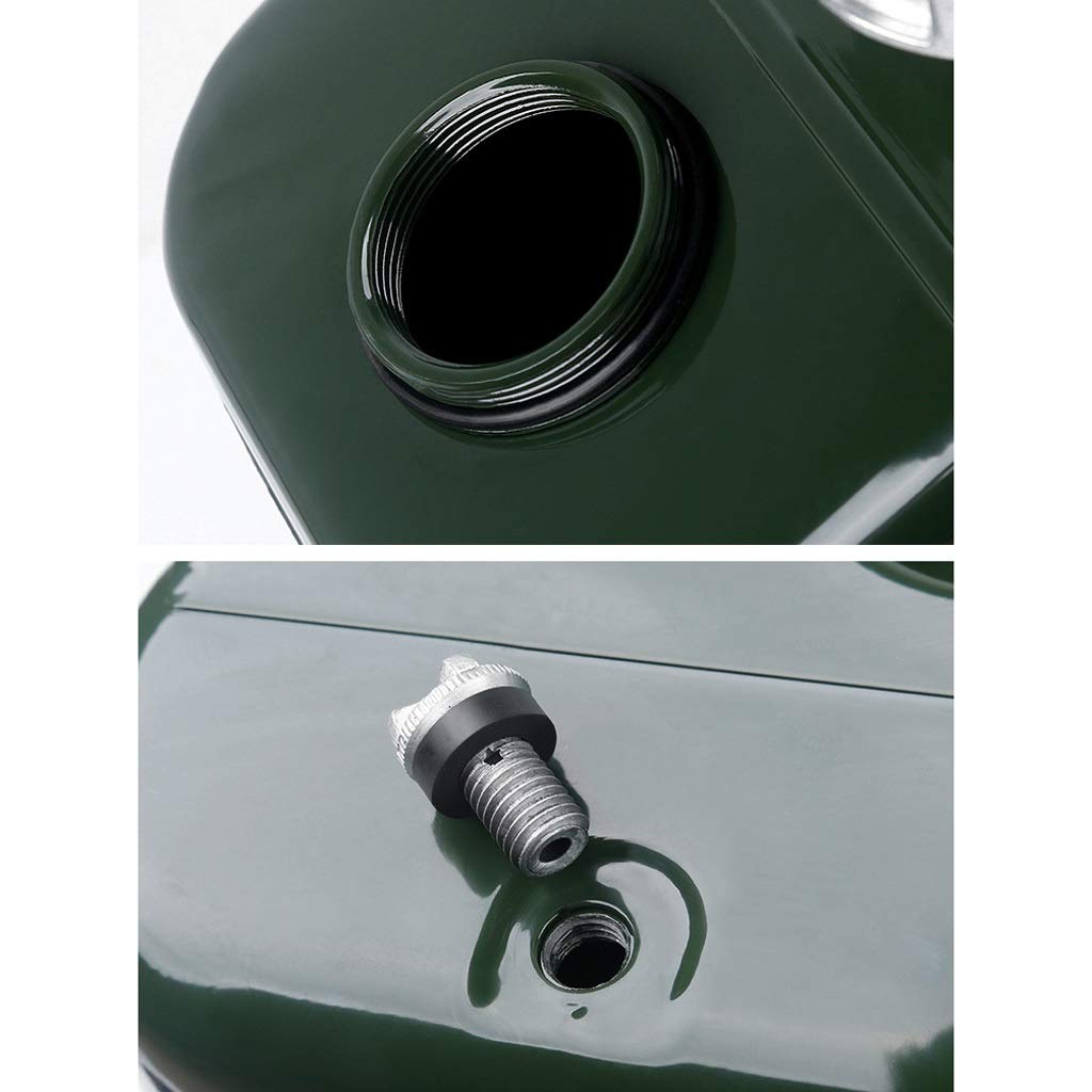 Liudan Kanister na benzynę o pojemności 20 l / 30 l, gruby, metalowy pojemnik na paliwo może być używany w garażu lub samochodzie (zielony) kanister na paliwo (rozmiar: 30 l)