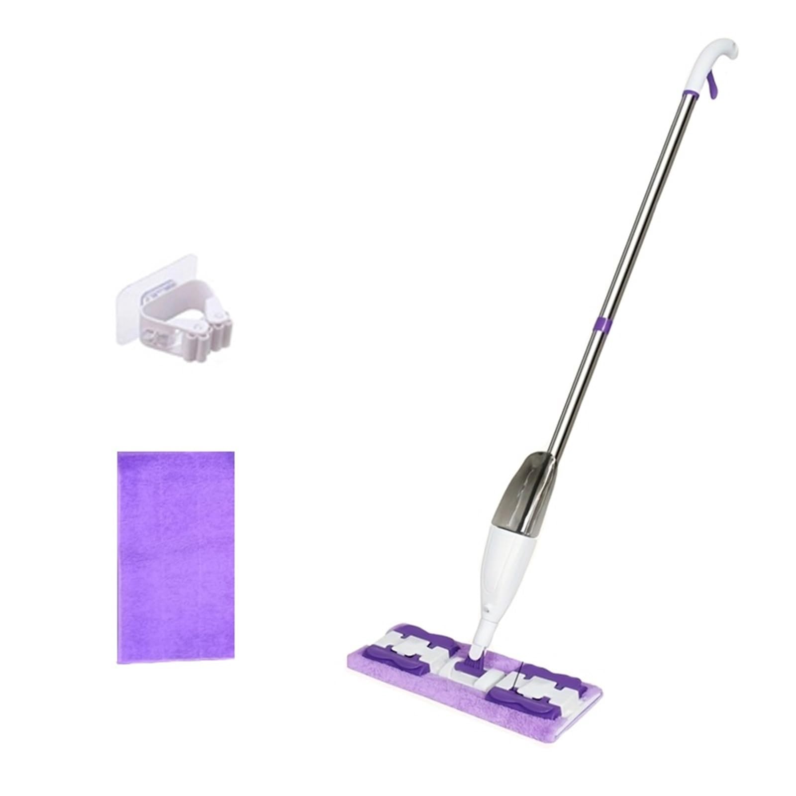 Mopa con Clip de Tela en Aerosol, diseño silencioso Manual for Pisos Madera y baldosas cerámica, Cabezal Elegante para Limpieza de Paredes Azulejos(Mop 1pcs Cloth)