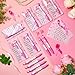 Sherr 240 Pieces Breast Cancer Awareness Accessories Pink Ribbon Retractable Pens Pink Pins with Encourage Cards Breast Cancer Awareness Supplies Inspirational Supplies for Charity