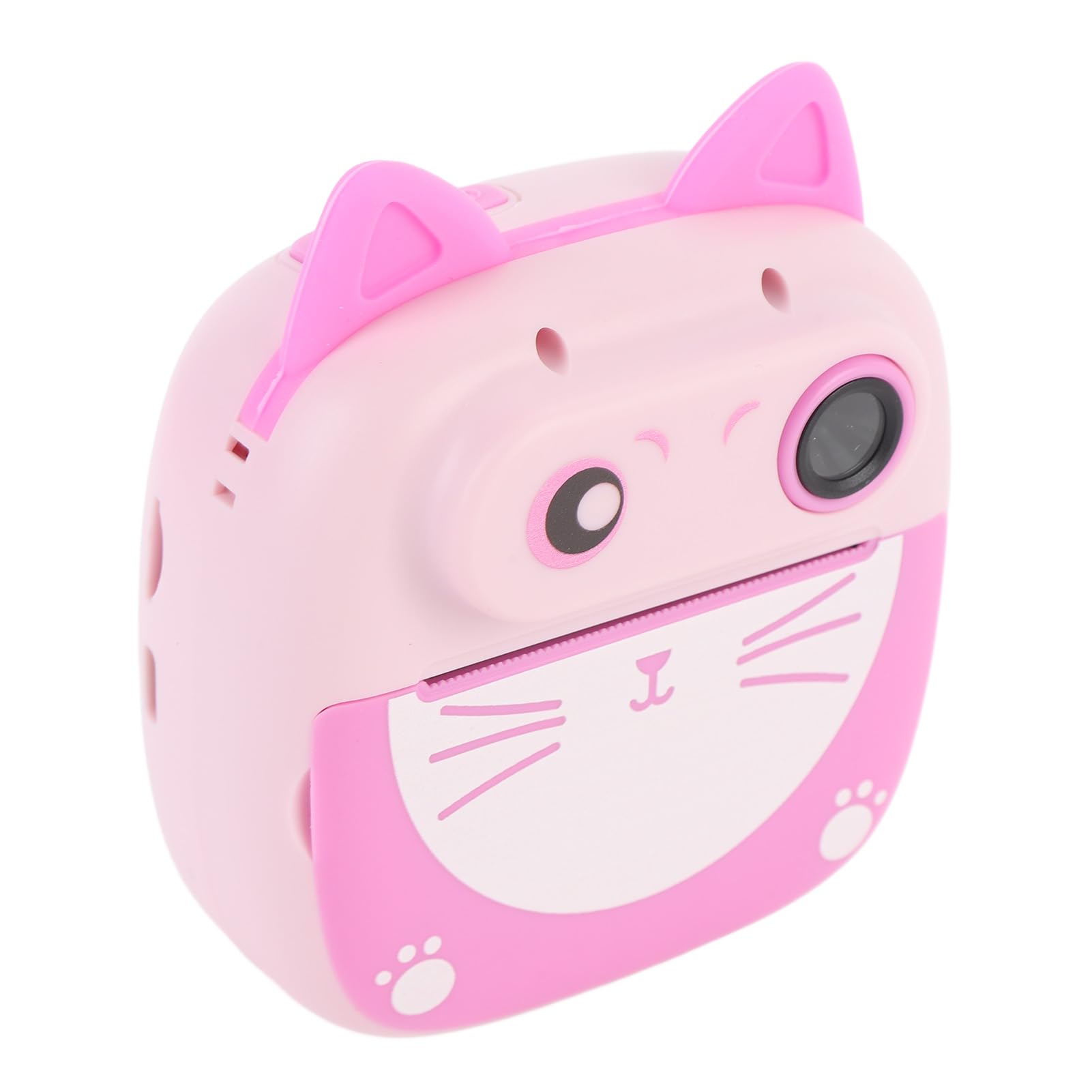 Tbest Cámara de Impresión Instantánea HD Lente Dual Zoom 4X Pantalla de 2 Pulgadas Viaje Compacto con 3 Rollos de Papel Niños Niñas (Pink)