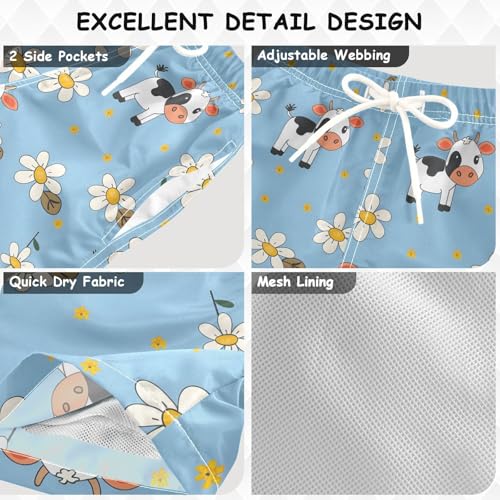 senya Cute Little Cow A Boys Swim Trunks Toddler Shorts Swimwear Boardshorts3