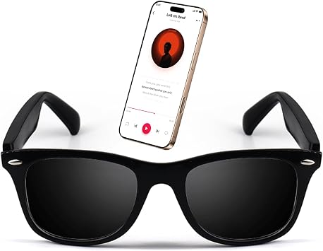 GenXenon Bluetooth Smart Glasses for Women Men, UV400 Polarized Lenses, Audio Glasses with Speakers, Open Ear Sound, Fast Charging, Hands Free Calling, Voice Assistant for Music/Work/DrivingMZ08-B