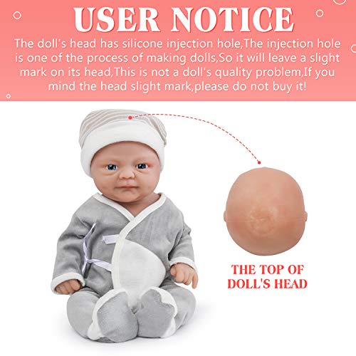 Vollence 36 cm Ganzkörper Silikon Reborn Babypuppe Junge,Vollsilikon Babypuppes, Lebensechte Reborn Babypuppen,Echte realistische Baby Puppe,Kinderpuppe Baby Doll - Junge – Bild 3