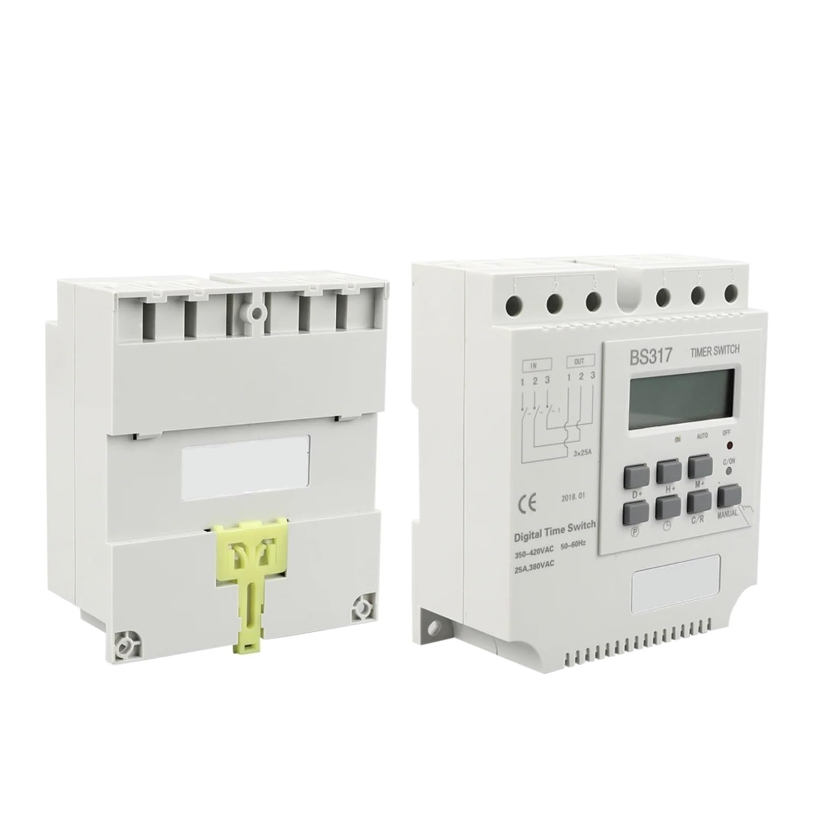 Interruttore Timer Digitale trifase 25A 380V, con 16 Volte di accensione/spegnimento al Giorno Intervallo di impostazione 'Ora 1 min-168 Ore
